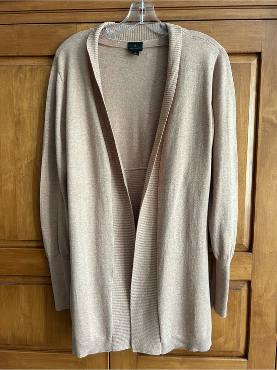 Worthington Sweaters - Worthington Open-Front Long Cardigan Sweater - Camel. Size L